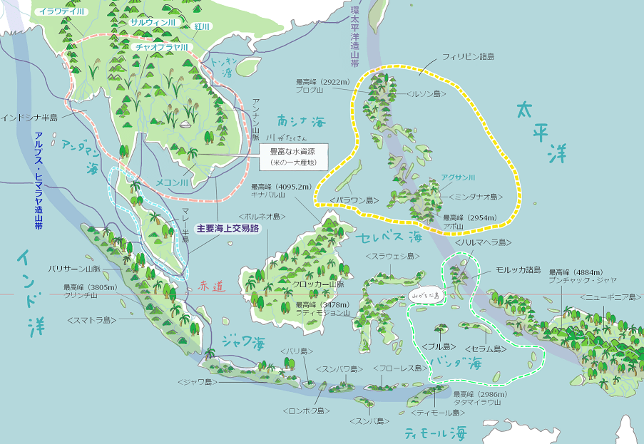 東南アジアの地図