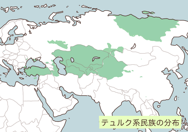 テュルク系民族分布地図